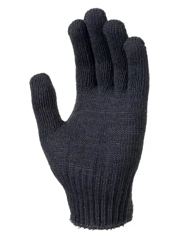 Перчатки одинарные полушерсть (черно-серые)
