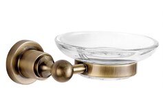 Aquanet 3885 3885 Мыльница стекло с держателем круглая Aquanet, латунь (189267) фото