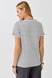 Футболка для беременных и кормящих 18072 бело-черная полоса