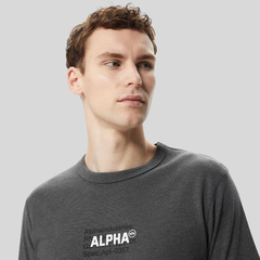 Футболка Alpha Industries Alpha Code Graphic Tee Dark Charcoal Heather (Темно-серый)