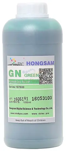 Чернила пигментные DCTec Z2100GN Green. 1000мл. Серия 197690