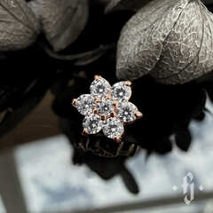 Накрутка "Lacus" - Розовое золото - White CZ