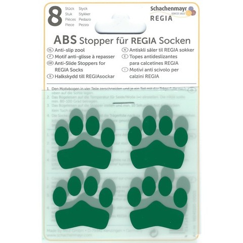 ABS-противоскользящие наклейки Regia для носков зеленый (8 шт.)