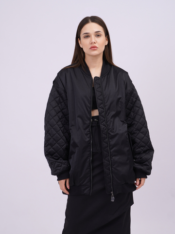 Куртка oversize BEATRICE со стегаными рукавами, черный