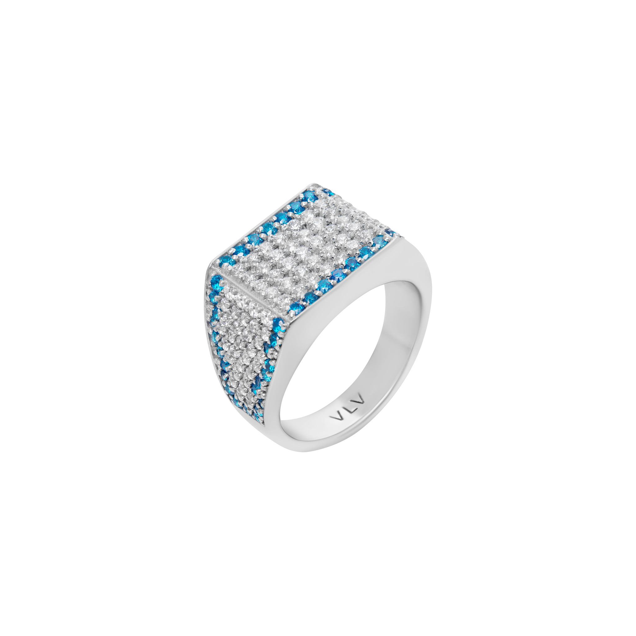 VIVA LA VIKA Кольцо Blue Square Signet Ring viva la vika кольцо lovely enamel signet ring – light blue