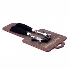 Зажимы на соски «прищепки» с кисточками из шелка черные