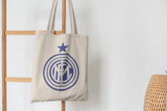 Сумка-шоппер с принтом FC Internazionale (ФК Интернационале) бежевая 002