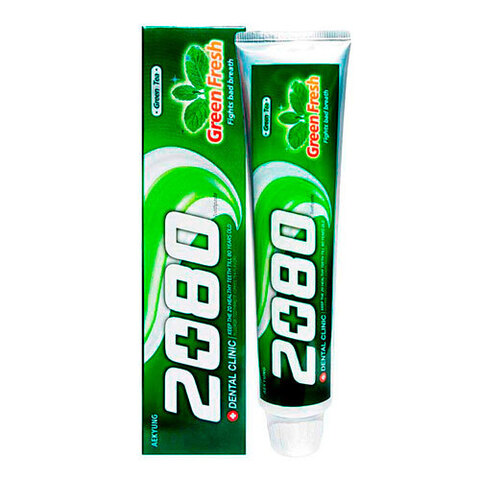 KeraSys Dental Clinic 2080 Green Fresh - Паста зубная с экстрактом зеленого чая Мятный вкус