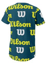 Детская футболка Wilson All Over Logo Tech Tee B - blue coral