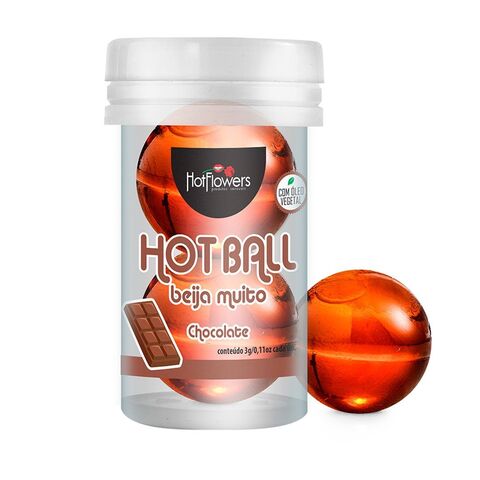 Лубрикант на масляной основе Hot Ball Beija Muito с ароматом шоколада (2 шарика по 3 гр.) - HotFlowers HC588