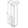 Am.Pm M90CSL0306HF GEM, шкаф-колонна, напольный, левый, 30 см, двери, push-to-open, цвет: орех