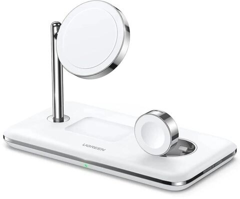 Беспроводная зарядка UGREEN 3-в-1 Wireless Charger Apple Watch CD278 (90326) белый
