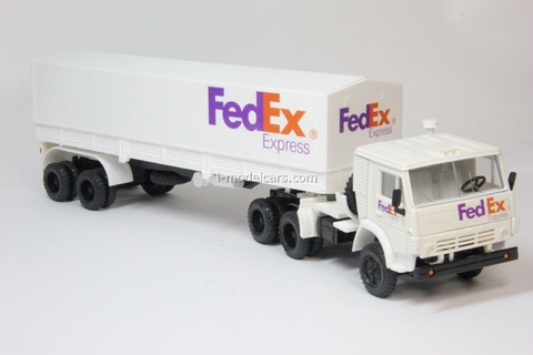 KAMAZ-5410 with semitrailer ODAZ with awning Delivery FedEx Elecon 1:43