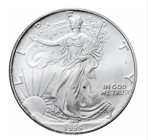 1 доллар США 1995 год Шагающая свобода 1 унция серебра
