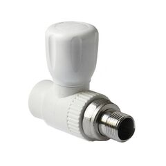 Кран шаровой для радиатора ПП 20-1/2'' PN 25, прямой, с американкой, белый, Pro Aqua PA41008