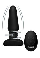 Черная анальная пробка Slim R Smooth Rimming Plug with Remote - 14 см. - 