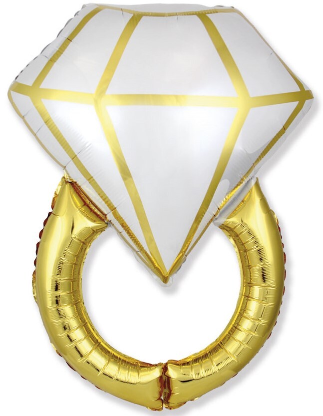 F Фигура, Кольцо с бриллиантом, Белый/Золото, 36''/91 см, 1 шт.