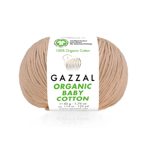 Пряжа Gazzal Organic Baby Cotton 441 песочный