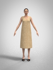 Лилиана. Льняное платье миди PL-42196-Midi
