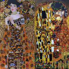 С4-С8 Комплект наборов для вышивания "Поцелуй" и "Адель Блох-Бауэр" Густава Климта