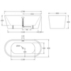 BelBagno BB71-1700-BIANCO Акриловая ванна с белым сливом, с переливом, BelBagno BB71-1700-BIANCO, 1700x800x600