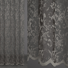 Тюль жаккард, пр-во Турция, ш. 285 см, коричневый