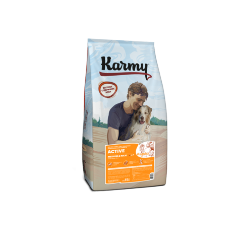 KARMY Active Medium Maxi сухой корм для собак средних и крупных пород (индейка) 15кг