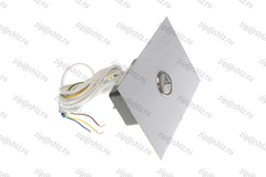 Пост вызывной врезной однокнопочный в сборе, круглая кнопка, символ "Стрелка", белая подсветка, шлифованная нержавеющая сталь, Брайль (вниз), ПЛВ14БН-Н1А1100ЩУ3, 0502.12.00.100СН-05