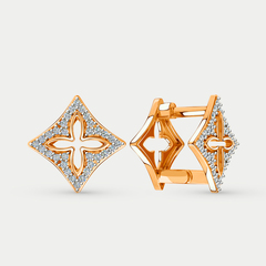 Серьги золотые с фианитами