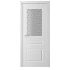 Купить Межкомнатная дверь эмаль Стиль 2 белая остеклённая