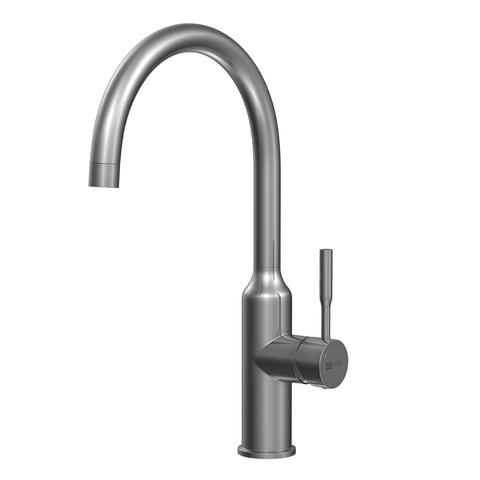 Lemark LM5079GMN Смеситель для кухни с поворотным изливом, высота излива 25 см, длина 21 см, нерж. сталь/ графит нано