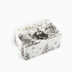 Коробка сборная одиночная Прямоугольник, С Новым годом, 22*15*10 см