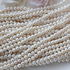 Жемчуг натуральный речной, круглый, 5,5-6,5 мм, 1 нить, Ж007