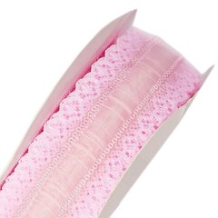 
          Декоративная лента капроновая ажурная для декора и флористики, 4 см, намотка 25 ярдов, нежно-розовый, дизайн ажурный