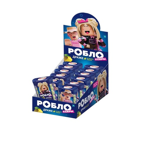 РОБЛОКСЕРЫ KVINKA, ДИНАЗ FRUTOMINT Драже в блоках 1кор*24бл*18шт, 14гр