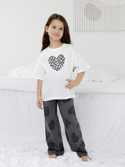 пижама  для девочки  МП 1657/белый Н251