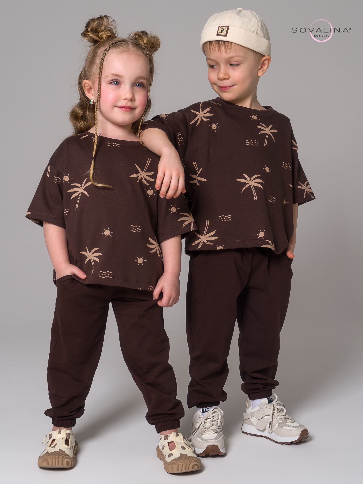 Костюм Daily men пальмы-коричневые