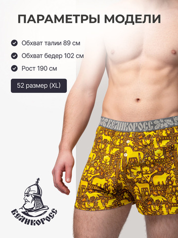 Комплект из 3-х семейных трусов - «Золотой лес»