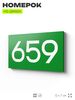 Номер на дверь 659, табличка на дверь для офиса, квартиры, кабинета, аудитории, склада, зеленая 120х70 мм, Айдентика Технолоджи