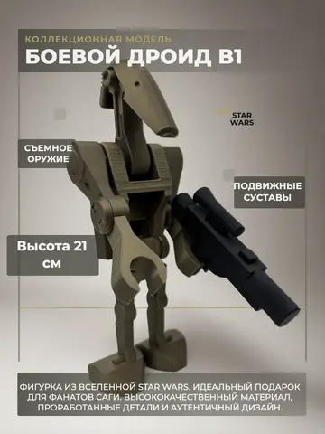 Большая Минифигурка Боевой Дроид Звездные войны 3D-печать