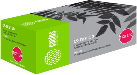 Картридж лазерный Cactus CS-TK3130 TK-3130 черный (25000стр.) для Kyocera Mita FS 4200, 4300, 4200DN, 4300DN, M3550idn Ecosys, 60idn