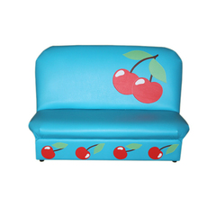 Диван детский "Аппликация" Вишенки голубой