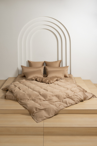 Постельное белье семейное German Grass Sand Brilliant песочно-бежевое