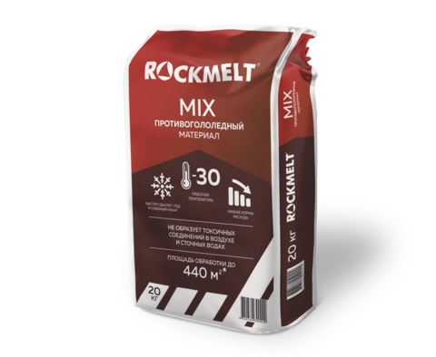 Противогололедный материал Rockmelt Mix 1000кг - 30°С" (50 мешков по 20кг)