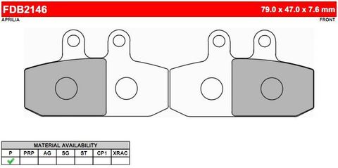 FDB2146P Тормозные колодки дисковые MOTO, блистер 2 шт