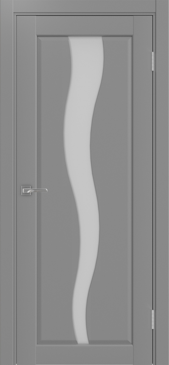Дверь межкомнатная Оптима Порте Сицилия 730.121, цвет серый, экошпон, стекло мателюкс