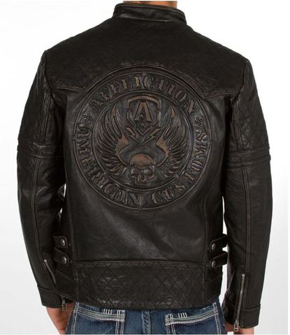 Affliction | Куртка мужская кожаная Breaking Free Jacket 110OW008 спина