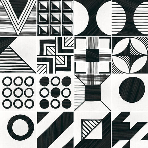 Equipe Caprice Deco Patchwork B&W 20x20