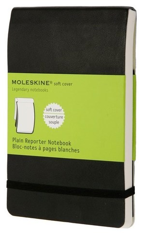 Блокнот Moleskine Reporter Soft, цвет черный, в без разлиновки