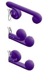 Уникальный фиолетовый вибромассажер-улитка для двойной стимуляции Snail Vibe - 